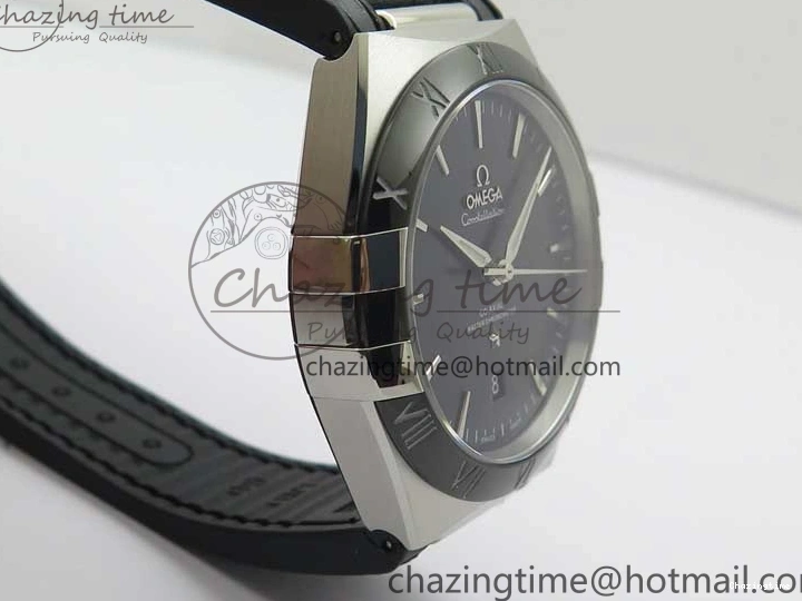 0419 Neat Constellation 131.33.41.21.03.001 SS TW Best Edition Black Dial On Gummy Strap A 7873